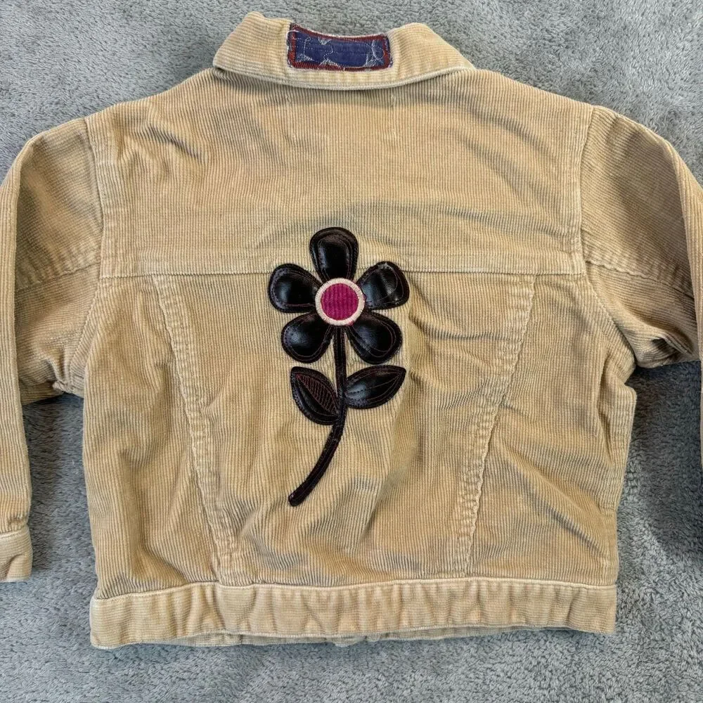 The Children's Place Jacket Kids 24 Months Brown Corduroy Love Flower Heart Cute